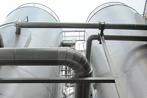 The image shows a double Ice Silo constructed entirely from stainless steel, ensuring durability and hygienic storage.