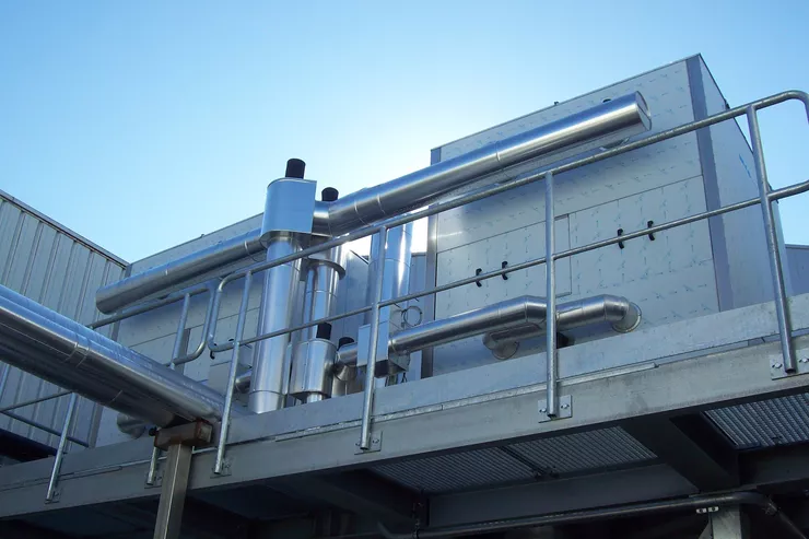 This image shows the Falling Film Chiller, designed for fast heat transfer.
