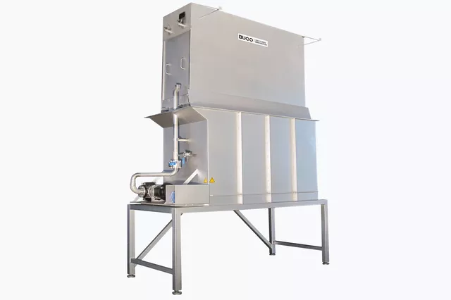 Machine à glace industrielle avec cadre élévateur pour bacs de stockage de glace Machine à glace industrielle avec cadre élévateur pour bacs de stockage de glace