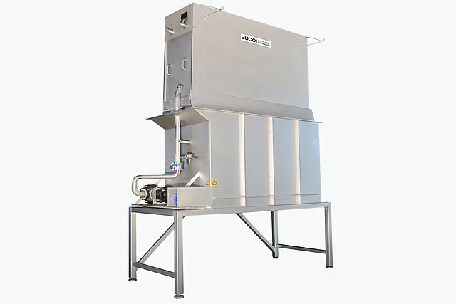 Industrial Ice Machine with elevating frame for ice storage boxes
