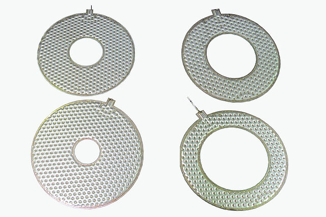 Pillow Plate de doble como anillo cilíndrico con diferentes recortes céntricos y canales de guía libremente programables