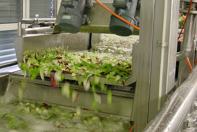 Product cooling ready salads cut