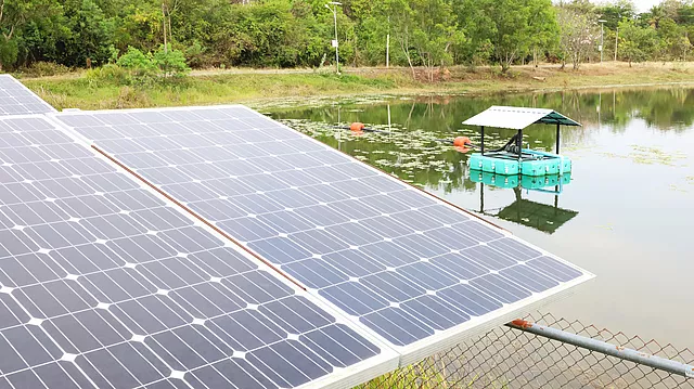 This image shows alternative energy use in modern industrial applications.