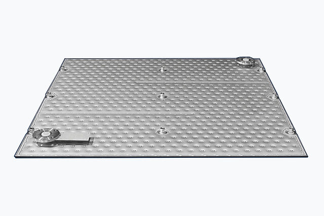 Single embossed plate as flat frying plate